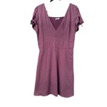 Abercrombie & Fitch Burgundy Polka Dot Smocked 90's Tie Sleeve Mini Dress L Photo 1