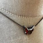 Abstract silver tone Butterfly Necklace Photo 4
