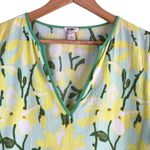 J.Crew Floral Print Swim Cover Up Tunic Top‎ Cotton Yellow Green, XS Photo 1