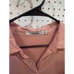 JustFab Dusty Rose Long Sleeve Collared Button Down Shirt Top M Photo 2
