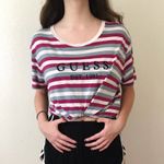 Guess green purple white striped shirt Photo 1