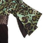 Linda Segal ⌘ Braided Belt Plunging Neckline Top ⌘ Chocolate Mint Leopard ⌘ L Size L Photo 2