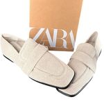 ZARA Arena Loafer Shoes Womens 9 Beige Flat Moccasin Modern Smart Casual Comfort Photo 1