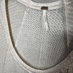 Free People Waffle Knit Thermal Top Women's Large Beige Long Sleeve Scoop Neck Photo 4