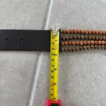 Esprit Vintage  brown leather belt with beaded accents - size 80 - 100% leather Photo 5