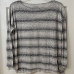 Eileen Fisher Striped Boxy Top Tunic M Gray White Sustainable Cotton Tencel Photo 0