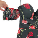 White Fox Boutique Monte Carlo Mini Dress Black Red Floral Size XS Photo 4