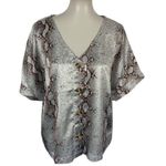 Entro  Top Large Button Down Short Sleeve Boho Casual Festival‎ Photo 0