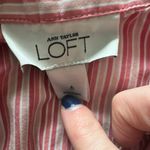 Loft Pink & White Striped Sleeveless Button Top – Size 6 Photo 3