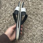 Tkees Kat Strap Leather Sandals Flats Black White Sz 7 Photo 7