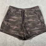 Athleta  Farallon Shorts Women's‎ Size 0 Black Olive Camo Elastic Waist Pockets Photo 0