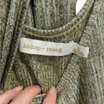 Bishop and Young  Women‎ Gray Hi-Shine Metallic Tie Mock Neck Sleeveless Blouse S Photo 4