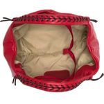 GIULIA Massari top handle bag pebbled red leather removable shoulder strap Photo 3