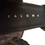 Paloma Round Square Suede Toe Chunky Heels Mary Jane Shoes feature leather 7.5 Brown Photo 5