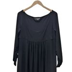 Norma Kamali Dress Size XL Scoop Neck Empire Waist Black Stretch Jersey Knit Photo 4