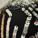 Jean for Joseph Le Bon Sequin beaded Black and Gold Women's Top size large Photo 2