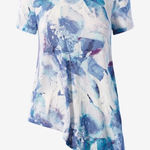 Chico's Chico’s Size 2 Watercolor‎ SupremelySoft Asymmetrical Side-Tie Tee  Large Photo 0
