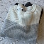 Design History  Modern Gray and White Crew Neck Sweater Photo 9