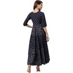 Janasya Indian Women's Cotton Flex Ethnic Dress in Blue, Size S​​​​​ Blue Photo 2
