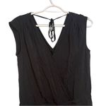 Loft Black XS Jumpsuit V Neck Oversized Sleeveless Ruched Shoulders Minimalist Photo 1