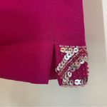 Vision Apparel Pink Silk Button Down Sleeveless Top with Sequin Details Size 12 Photo 7