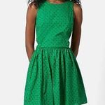 Topshop Green Eyelet Embroidered Cutout Fit & Flare Dress Photo 0