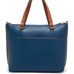 Anne Klein  Navy/Brown Alex Varsity Satchel Purse w/ID holder and Crossbody Strap Photo 2