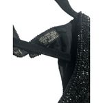 Vintage Right Choice Silk Beaded Gown Black Evening Dress 1980s Made in India Size 6 Photo 3