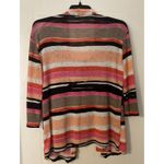 Notations Striped Blouse Size L Pink Peach Tan Black Built In Cami Career Office Workwear Photo 1