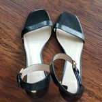 Stuart Weitzman  Black Chic Edgy Feminine Leather Buckle Kitten Heels Size 9 Photo 3