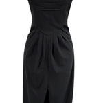 Halara  Black Textured Overall Jumpsuit Wide Leg Pockets Button Detail Size S Photo 0