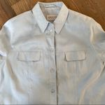 Horst Basler Baby Blue Suede Button Shirt Top Size Large Photo 4
