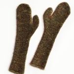 Plaid Scarf, Knit Beanie, and Mitten Set Green Photo 3