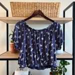 Lucky Brand NWT Shoulder Sleeve Button Blouse Knit Crop Top, L Photo 5