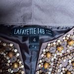 Lafayette 148 Beaded linen sleeveless‎ top 4 brown boho tie belted Photo 4