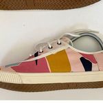 Toms Abstract Modern Art Color Block Canvas Sneaker Pink Size 8 Photo 5