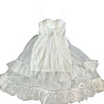 Selfie Leslie White Midi Dress Spaghetti Strap Party Size S Photo 0