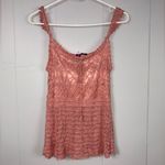 Say What? Say What? Y2K Pink Crochet Knit Tank Top Large Pearl Detail Stretch Croquette Photo 10