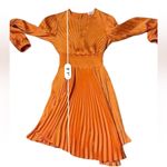 ALC Frank ALC Behati Asymmetrical Pleated Long Sleeve Mini Dress Sz 2 Kelly Clarkson Bold Photo 9