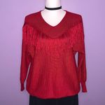 Crazy Train Red Fringe Sweater Photo 0