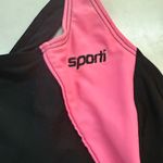 Sporti Piped Splice Wide Strap One Piece Pink Black Swimsuit 34 NWOT Photo 4