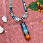 Handmade 7 Chakra Point Stone Reiki Leather Necklace Photo 1