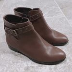 a.n.a  Lenci Brown Leather Boots (Made in Italy) Ankle Booties Size EU 38 US 7 NWT Photo 2