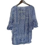 BeachLunchLounge Blue Ruffled Bell Sleeve Blouse Photo 1