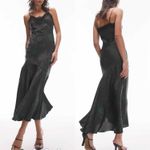 Topshop Lace Maxi Fishtail Slip Dress Green Print Size US 4 Photo 6