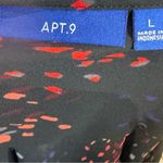Apt. 9  ladder vneck black top with splashes of color size large Photo 6