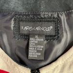 Vntg Karen Arnold Patchwork Leather Jacket Red Cream Colorblock Y2K Photo 11