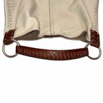 Lucky Brand  Cream Leather Hobo Bucket Shoulder Bag Purse Photo 6