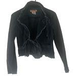 Paris Blues  Y2k Small Green Velvet Whimsygoth Fairy Grunge Tie Ruffle‎ Jacket Photo 0