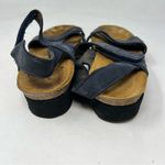 NAOT Kayla wedge sandals size 38 US 7 blue leather comfort Photo 3